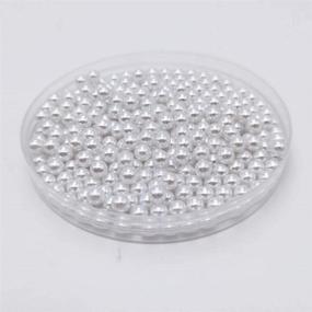 img 1 attached to 💎 INSPIRELLE 2600pcs White Undrilled ABS Art Faux Pearls for Vase Fillers, 6mm No Hole Makeup Beads, Brush Eyeliner Holder, Imitation Round Pearl Beads for Table Scatter, Home Wedding Decoration