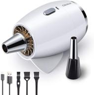 🔌 cordless air duster 2.0: electric compressed air replacement - 80000rpm 55mph - cleaning gaps, computers, keyboards - replaces compressed air cans - white logo