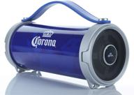 🔊 corona hifi portable bluetooth speakers - powerful wireless boombox tube speakers with long-lasting rechargeable battery. supports bluetooth, usb, and aux connections (cjhp002) in blue/silver logo