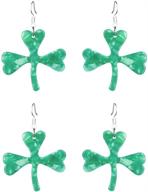 🍀 st. patrick's day fascinators hair clip hat and green shamrock earrings set: stylish party decorations for women logo