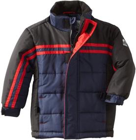 img 1 attached to Rothschild Boys' Clothing: Chest Stripe Puffer Jacket - Enhance Visibility with SEO