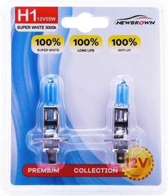 img 4 attached to H1 Halogen Headlight Bulb: High Beam with Super White Light (5000K) - P14.5S 12V/55W, 2 Pack, 1 Yr Warranty