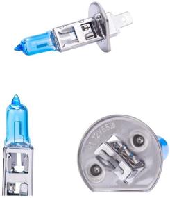 img 1 attached to H1 Halogen Headlight Bulb: High Beam with Super White Light (5000K) - P14.5S 12V/55W, 2 Pack, 1 Yr Warranty