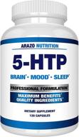 улучшите настроение и сон с 5-htp 200mg плюс кальций - arazo nutrition 120 капсул. логотип