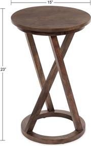 img 3 attached to 🪑 Kate and Laurel Aja Modern Wood Accent Table, Brown - Versatile Contemporary End Table for Serving, Storage, and Decor - 15" x 15" x 23