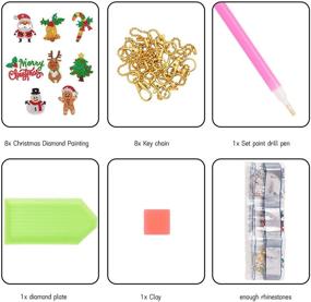 img 2 attached to 🎄 Whaline Christmas Diamond Painting Keychain Kit - 8Pcs DIY Santa Xmas Tree Reindeer Pendant | 5D Full Drill Rhinestone Mosaic Crafts Decorative Kit for Kids, Women, Girls | Art Craft Decor