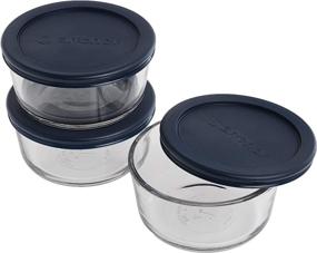 img 3 attached to Anchor Hocking 2-Cup Round Glass Food Storage Containers with Blue SnugFit Lids - 6-Piece Set: BPA and Lead-Free, Oven/Microwave/Fridge/Freezer Safe