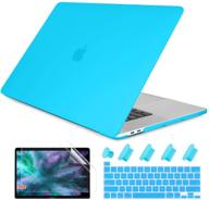 💻 dongke macbook pro 13 inch case 2019 2018 2017 2016 - light blue frosted matte hard shell cover with touch bar retina display logo