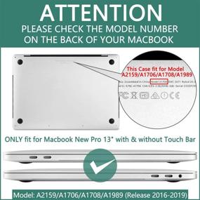 img 3 attached to 💻 Dongke MacBook Pro 13 inch Case 2019 2018 2017 2016 - Light Blue Frosted Matte Hard Shell Cover with Touch Bar Retina Display