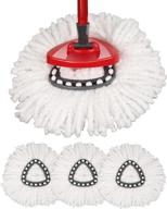 🧹 triangle spin mop refills [3 pack]: 100% microfiber, deep cleaning, machine washable logo