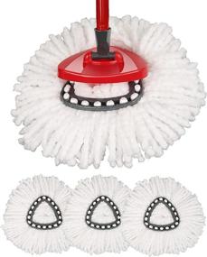 img 4 attached to 🧹 Triangle Spin Mop Refills [3 Pack]: 100% Microfiber, Deep Cleaning, Machine Washable