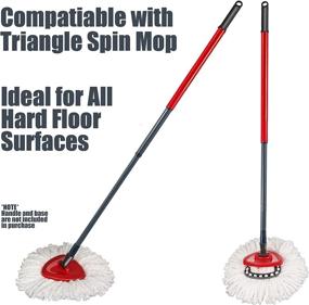 img 2 attached to 🧹 Triangle Spin Mop Refills [3 Pack]: 100% Microfiber, Deep Cleaning, Machine Washable