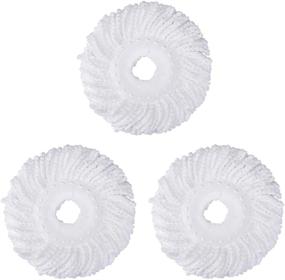 img 4 attached to 🧹 3-Pack Spin Mop Replacement Heads - 360° Microfiber Refills for Easy Cleaning - Round Shape, Standard Size