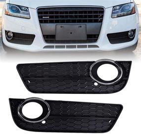img 3 attached to Runmade Pair ABS Plastic Front Lower Bumper Fog Light Grill Honeycomb Grilles W/Chrome Cover Replacement For Audi A5 2008-2011
