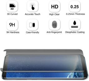 img 1 attached to AIKIN Galaxy S8 Plus Privacy Screen Protector [2 Pack], HD Anti-Spy Tempered Glass - Bubble Free, 9H Hardness, 3D Curve Edge - For Galaxy S8 Plus/S8+