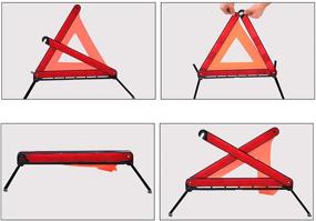 img 1 attached to 🚧 KAFEEK Roadside Safety Triangle Kit - Reflective Emergency Warning Triangles (Set of 3)