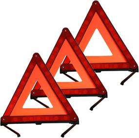 img 4 attached to 🚧 KAFEEK Roadside Safety Triangle Kit - Reflective Emergency Warning Triangles (Set of 3)
