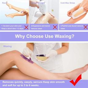 img 3 attached to 🪒 Painless at Home Waxing: Hair Removal Waxing Kit with Wax Warmer, 4 PC Hard Wax Beans, Applicator Sticks, Aluminium Bowls – Ideal for Full Body, Legs, Face, Eyebrows, Bikini for Women and Men (14.1oz)