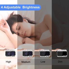 img 2 attached to Uplift Alarm Clock Radio Bluetooth Speaker with Battery Backup & Dimmer - FM Radio, Sleep Timer, Dual Alarms, Snooze, 2 USB Charging Ports, TF Card, Thermometer - Digital Clock for Bedroom (White)