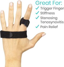 img 1 attached to 🖐️ Vive Trigger Finger Splint Brace: Comprehensive Finger Support for Curved or Broken Fingers - Includes Palm Strap, Adjustable Breathable Fit, Aluminum Pain Relief Guard - Middle, Pinky, Pointer, Ring and Thumb