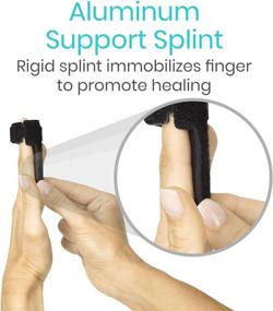 img 3 attached to 🖐️ Vive Trigger Finger Splint Brace: Comprehensive Finger Support for Curved or Broken Fingers - Includes Palm Strap, Adjustable Breathable Fit, Aluminum Pain Relief Guard - Middle, Pinky, Pointer, Ring and Thumb