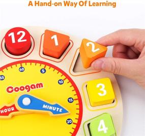 img 3 attached to 🕒 Coogam Wooden Shape Color Sorting Clock – Educational Time Teaching Toy for 1 Year Old Kids, Number Blocks Puzzle Stacking Sorter Jigsaw, Montessori Early Learning Gift