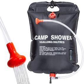 img 1 attached to 🚿 FeChiX VIGLT 20L/5 Gallon Portable Solar Shower Bag for Camping with Removable Hose and On-Off Switchable Shower Head: Ideal for Outdoor Camping and Travel