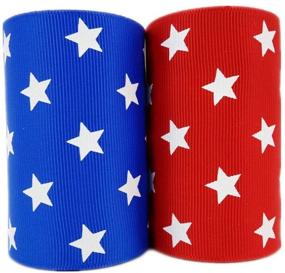 img 3 attached to 🌟 Vibrant 3 Inch Red Blue Grosgrain Star Ribbon – 10 Yards (2 X 5yd) – 2 Colors