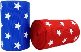 img 4 attached to 🌟 Vibrant 3 Inch Red Blue Grosgrain Star Ribbon – 10 Yards (2 X 5yd) – 2 Colors