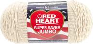 🧶 discover the red heart super saver jumbo yarn in buff - ideal for big knitting and crochet projects! logo