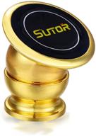 📱 sutor magnetic cell phone holder: 360 degree rotatable car mount for gold cell phones on any flat surface logo