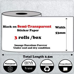 img 3 attached to Phomemo Semi Transparent Sticker Thermal Bluetooth