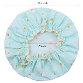 img 3 attached to 💦 Waterproof Double Layered Elastic Shower Cap, 4 Pack Bath Cap for Women - Enhance Your Shower Experience with these Shower Caps