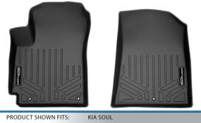 img 1 attached to Custom Fit Floor Mats: SMARTLINER 1st Row Liner Set for 2020-2021 Kia Soul - Black