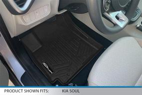 img 3 attached to Custom Fit Floor Mats: SMARTLINER 1st Row Liner Set for 2020-2021 Kia Soul - Black