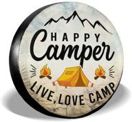 запасное колесо kiiuit happy camper для грузовиков, домов на колесах, внедорожников и кемперов - водонепроницаемый, пыленепроницаемый, ветронепроницаемый, прочная защита - аксессуары для прицепов логотип