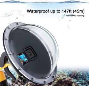 img 2 attached to 6-Inch Dome Port for GoPro Hero 10 Hero 9 Black - Snorkeling & Underwater Diving Lens 📸 with Waterproof Housing Case, Trigger, and Floating Bobber Handle - Compatible with GoPro HERO10 and HERO9 Black Cameras