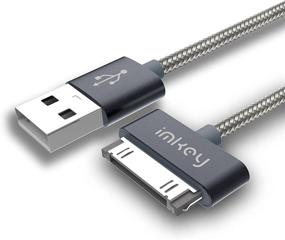 img 2 attached to 🔌 IMKEY Премиум 6.5 футов без путаницы оплетенный USB к 30-контактному кабелю синхронизации данных для быстрой зарядки для Samsung Galaxy Tab 2 10.1 ", 7.0", 7.7 ", 8".9 "(Серый)