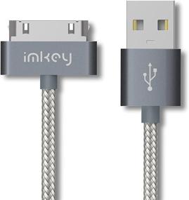 img 3 attached to 🔌 IMKEY Премиум 6.5 футов без путаницы оплетенный USB к 30-контактному кабелю синхронизации данных для быстрой зарядки для Samsung Galaxy Tab 2 10.1 ", 7.0", 7.7 ", 8".9 "(Серый)