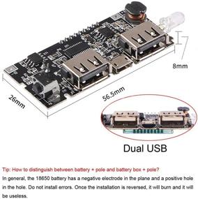 img 1 attached to Модуль защиты зарядного устройства для аккумуляторов 18650, макетная плата модуля Power Bank, два порта USB 5V 1A 2.1A с защитой BMS для самостоятельного создания мобильного банка питания для телефона.