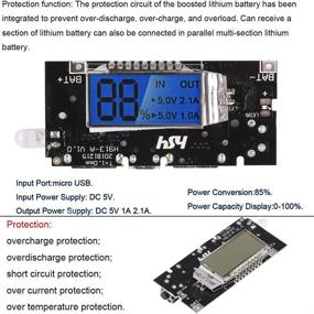 img 2 attached to Модуль защиты зарядного устройства для аккумуляторов 18650, макетная плата модуля Power Bank, два порта USB 5V 1A 2.1A с защитой BMS для самостоятельного создания мобильного банка питания для телефона.