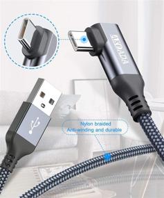 img 1 attached to 🔌 2-пакет, кабель USB C 10ft с прямым углом - Akoada Быстрая зарядка, плетеный кабель USB A к USB Type C для Samsung Galaxy S20 S10 S10e S9 S8 Plus Note 10 9 8, LG G8 G7 V40 V20 V30, GoPro Hero 7 6 5 (Серый)