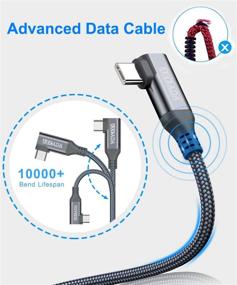 img 2 attached to 🔌 2-пакет, кабель USB C 10ft с прямым углом - Akoada Быстрая зарядка, плетеный кабель USB A к USB Type C для Samsung Galaxy S20 S10 S10e S9 S8 Plus Note 10 9 8, LG G8 G7 V40 V20 V30, GoPro Hero 7 6 5 (Серый)