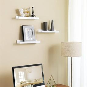 img 1 attached to 📸 SONGMICS Wall Shelves Set of 3: Floating Picture Ledge for Modern Storage