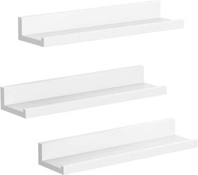 img 4 attached to 📸 SONGMICS Wall Shelves Set of 3: Floating Picture Ledge for Modern Storage