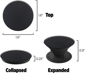 img 1 attached to PopSockets: Black Collapsible Grip Stand for Phones and Tablets - Enhanced SEO