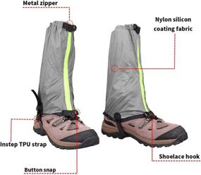 img 2 attached to 🏔️ KRATARC Outdoor Waterproof Leg Gaiter Snow Boot Gaiters - Adjustable, Lightweight, Ideal for Climbing, Hiking, Walking, Hunting