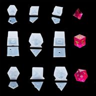 🎲 fineinno 9pcs polyhedral dice mold set - resin casting molds for epoxy resin, silicone multi-faceted diamond stone jewelry crafting molds (9pcs resin mold) logo