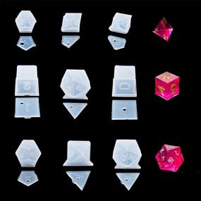 img 4 attached to 🎲 FineInno 9Pcs Polyhedral Dice Mold Set - Resin Casting Molds for Epoxy Resin, Silicone Multi-Faceted Diamond Stone Jewelry Crafting Molds (9pcs Resin Mold)