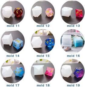 img 1 attached to 🎲 FineInno 9Pcs Polyhedral Dice Mold Set - Resin Casting Molds for Epoxy Resin, Silicone Multi-Faceted Diamond Stone Jewelry Crafting Molds (9pcs Resin Mold)